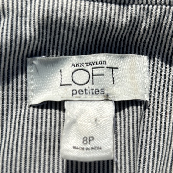 Ann Taylor LOFT Gray Striped Blazer Size 8P - Picture 11 of 13